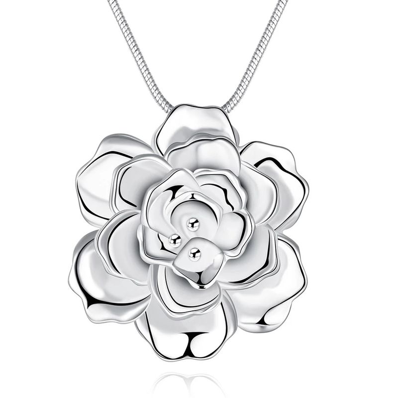 TODOJOYAS - Collar Rosa Plateada