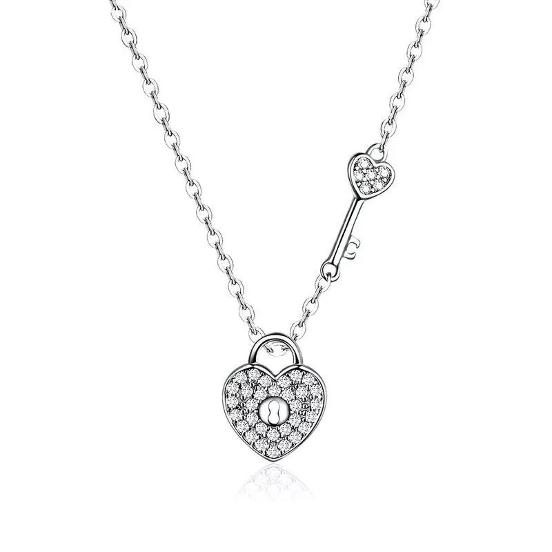 TODOJOYAS - Collar Plata 925 Corazon y Llave