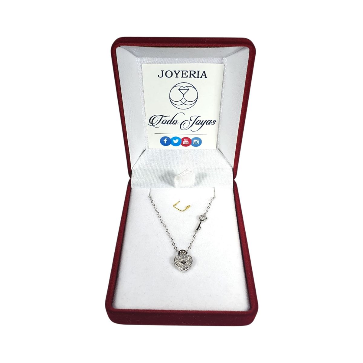 TODOJOYAS - Collar Plata 925 Corazon y Llave