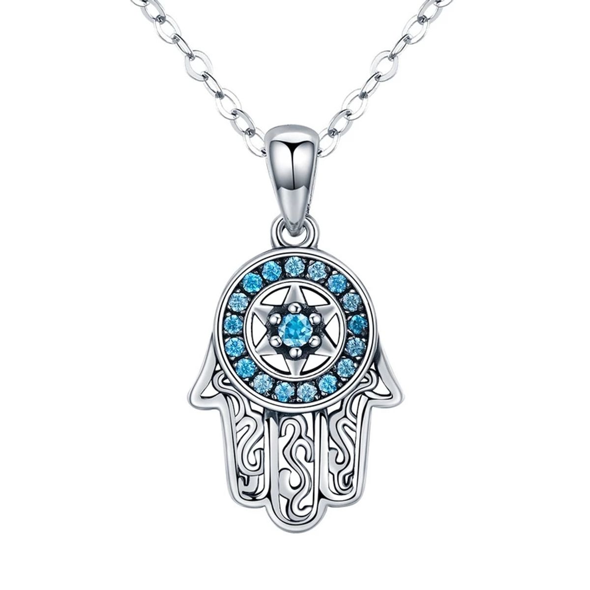 TODOJOYAS - Collar Plata 925 Hamsa Mano de Fatima