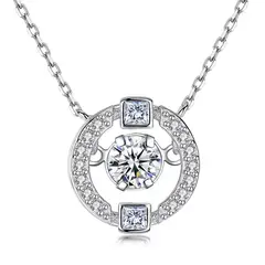 TODOJOYAS - Collar Circulo con Circones Plateado