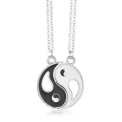TODOJOYAS - Collar Yin Yang Pareja Negro Blanco