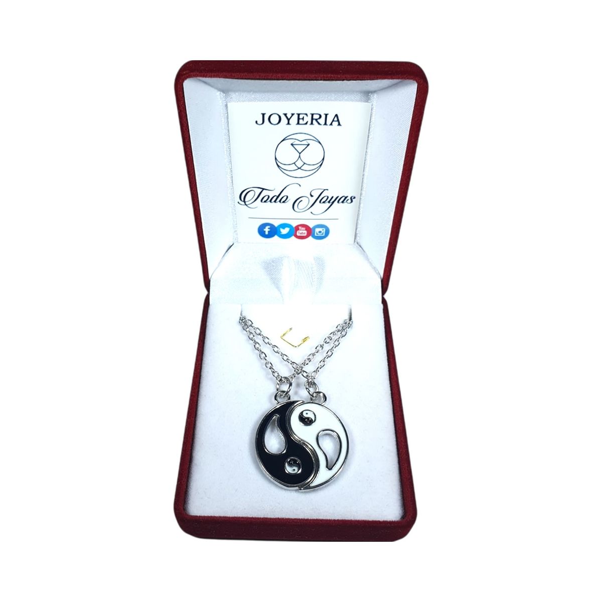 TODOJOYAS - Collar Yin Yang Pareja Negro Blanco