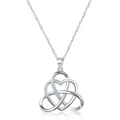TODOJOYAS - Collar Corazon Nudo Celta Plateado