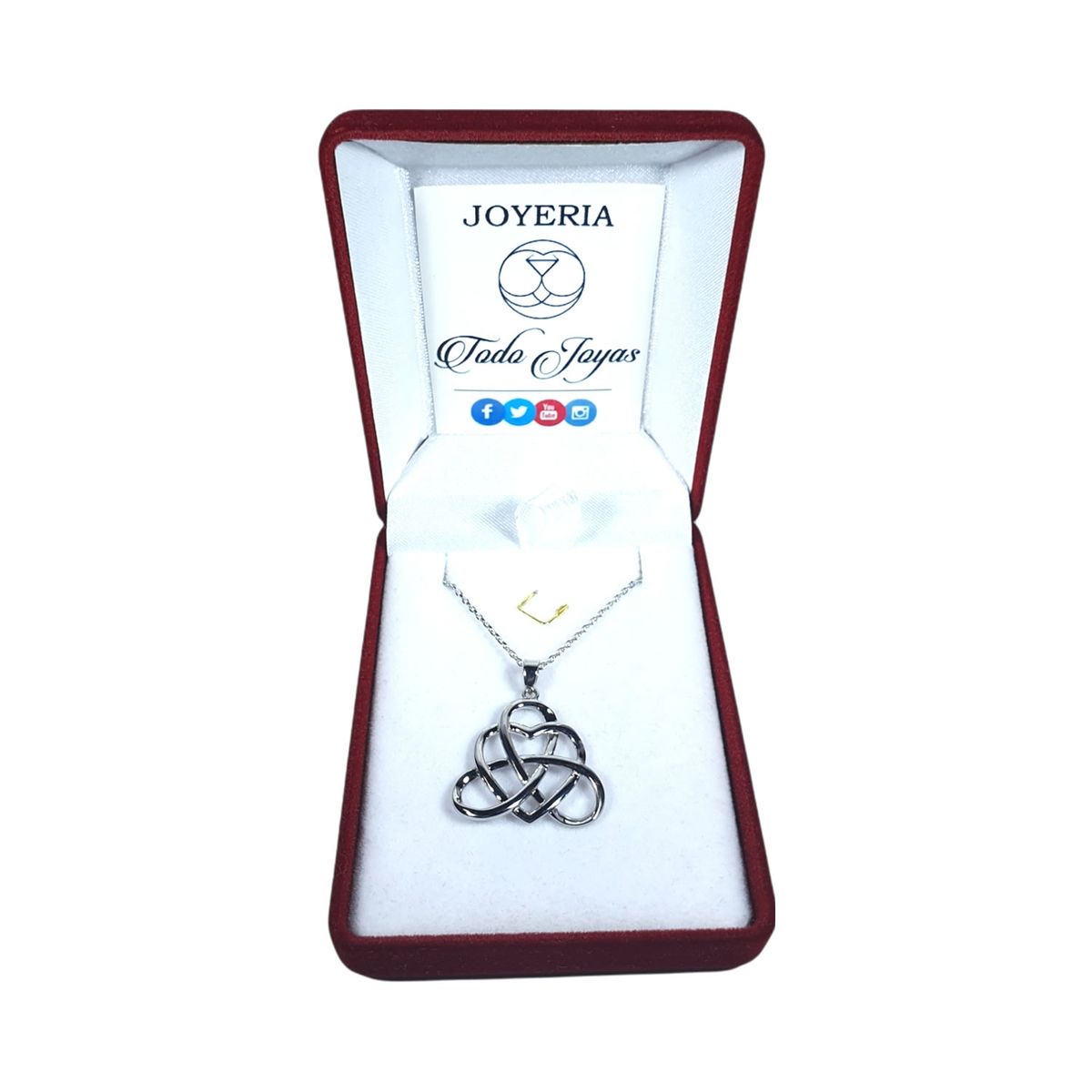 TODOJOYAS - Collar Corazon Nudo Celta Plateado