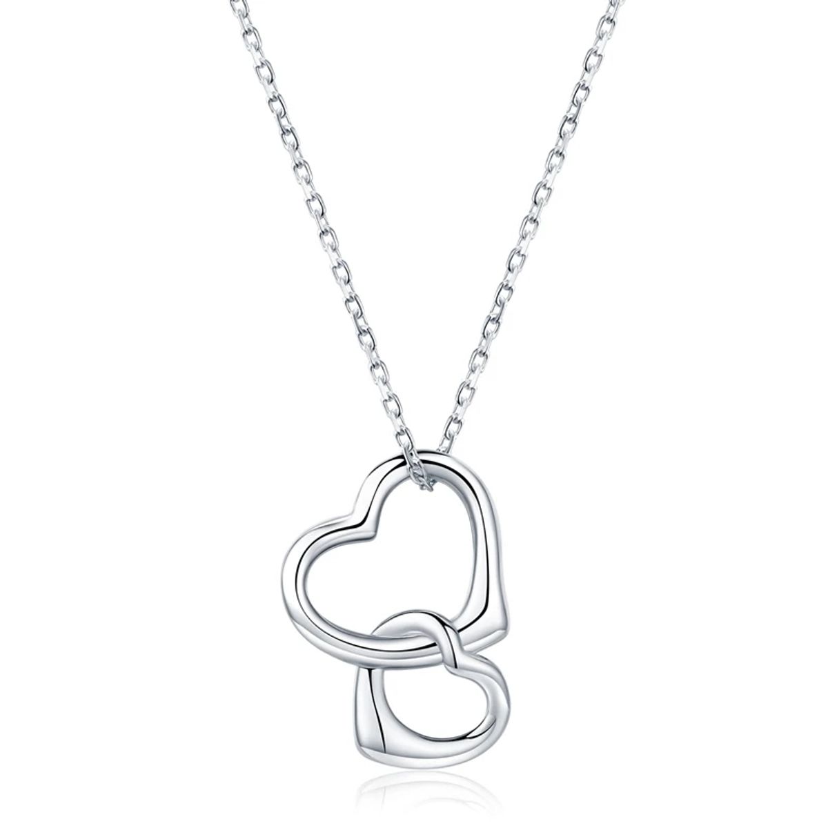 TODOJOYAS - Collar Corazon Entrelazado Plateado