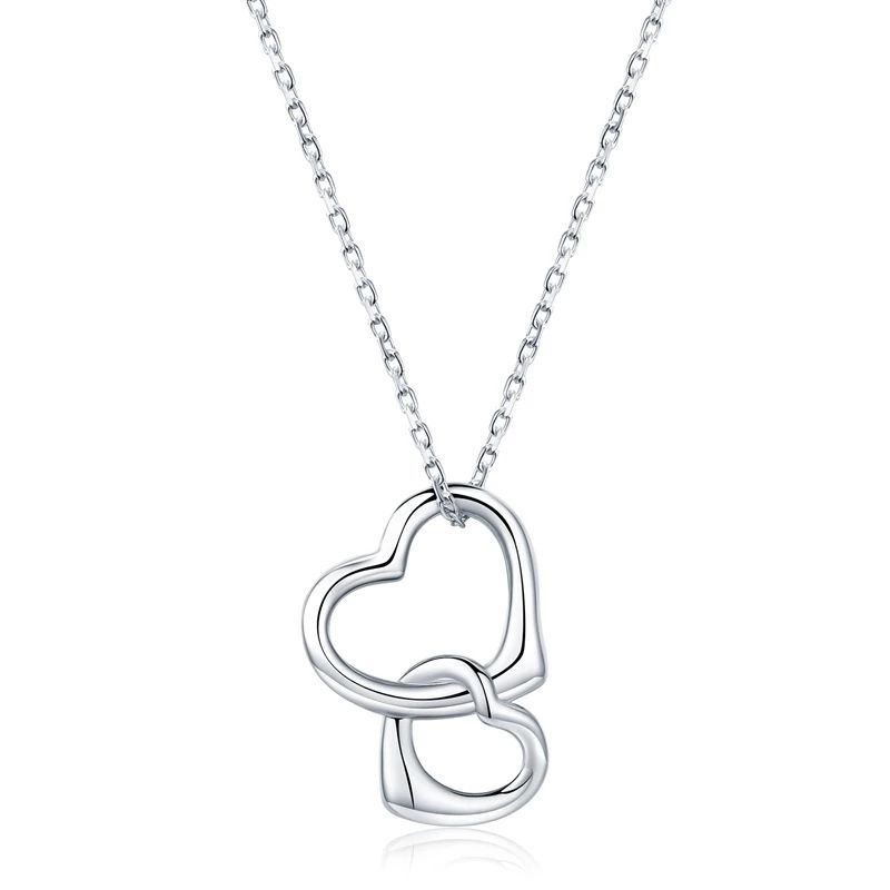 TODOJOYAS - Collar Corazon Entrelazado Plateado