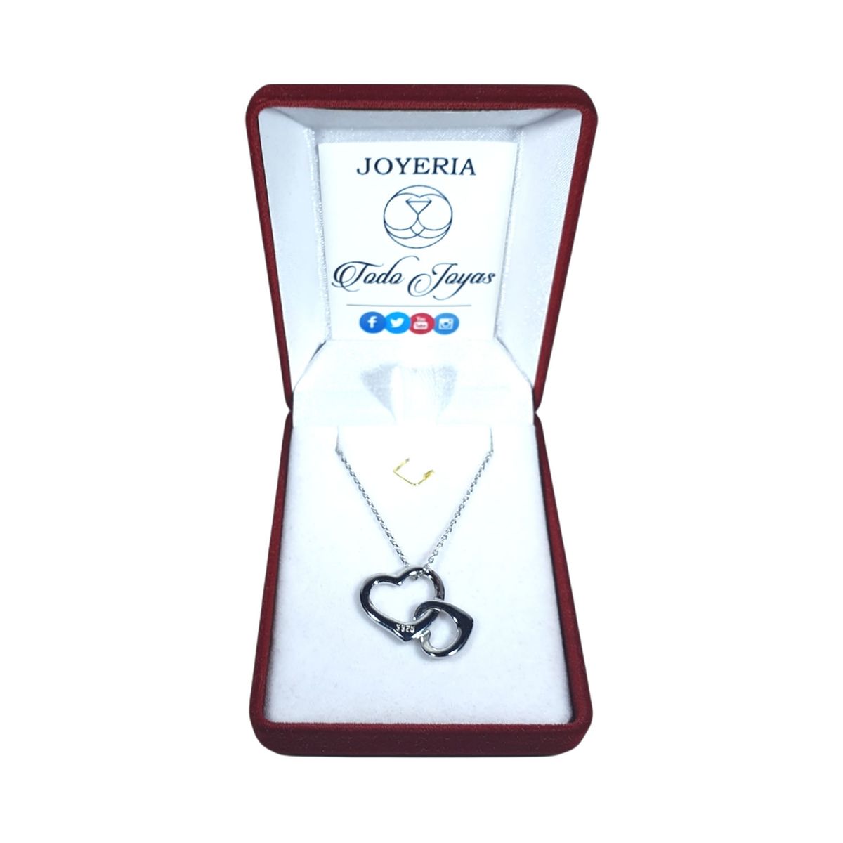 TODOJOYAS - Collar Corazon Entrelazado Plateado