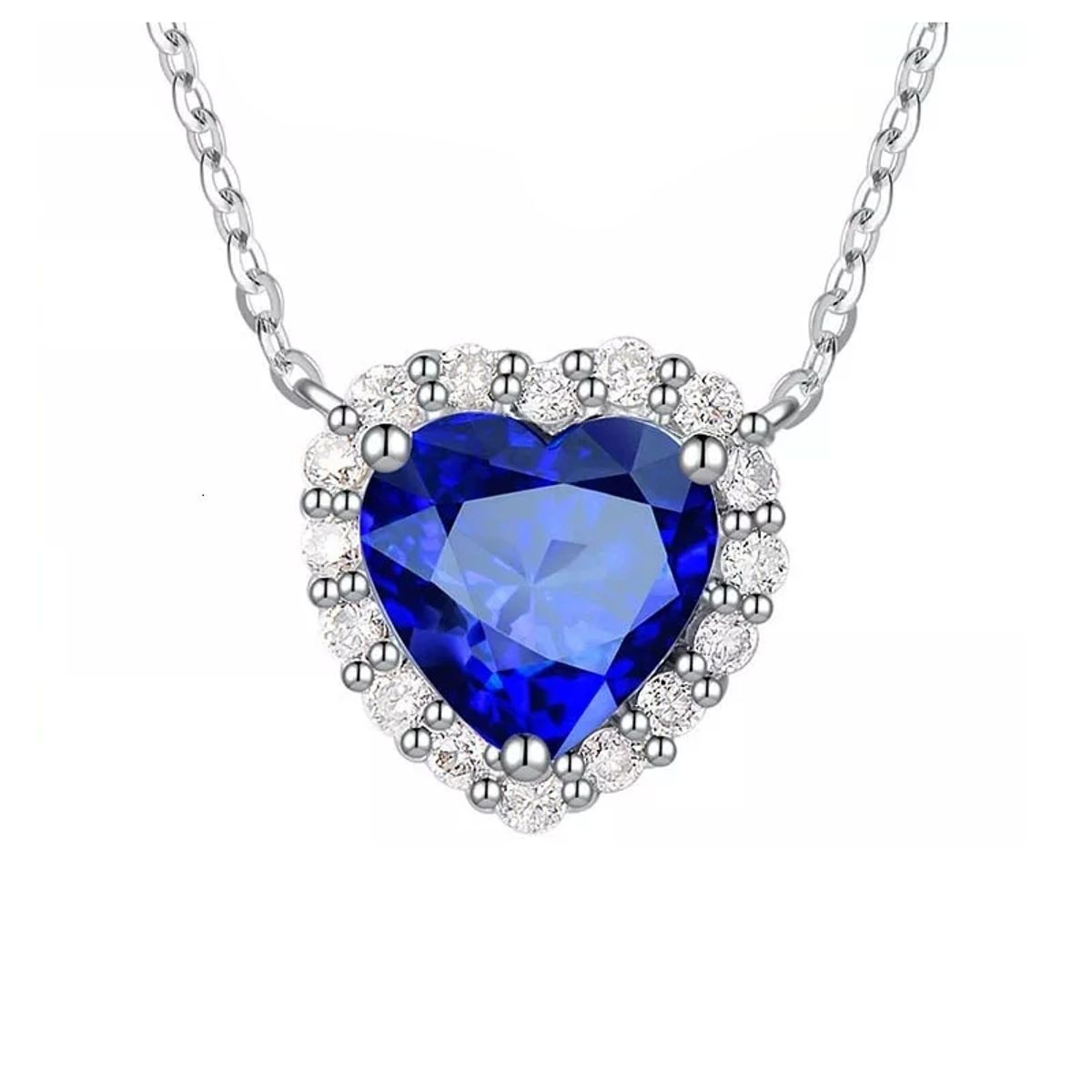 TODOJOYAS - Collar Mini Corazón Azul Titanic