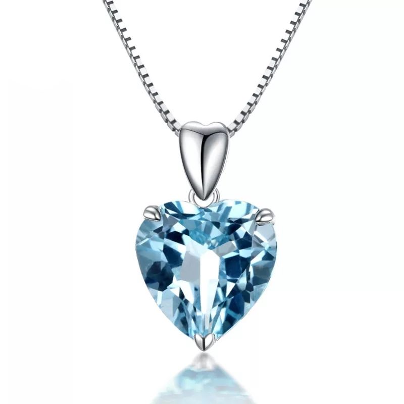 TODOJOYAS - Collar Corazon Cristal Celeste