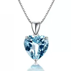 TODOJOYAS - Collar Corazon Cristal Celeste
