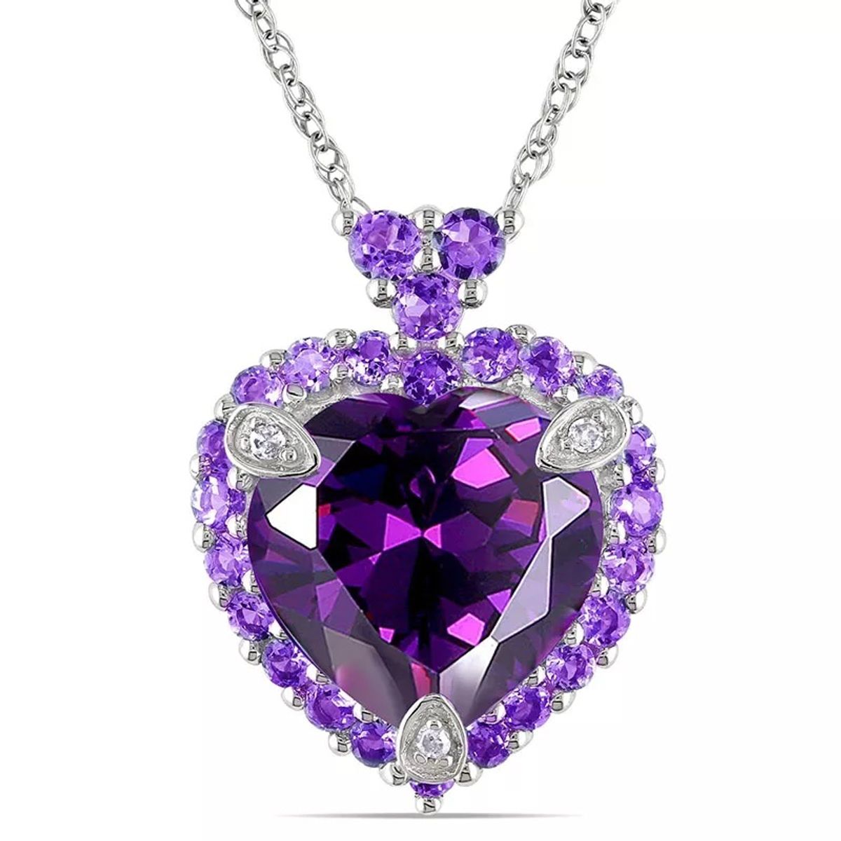 TODOJOYAS - Collar Colgante Corazon Cristal Morado