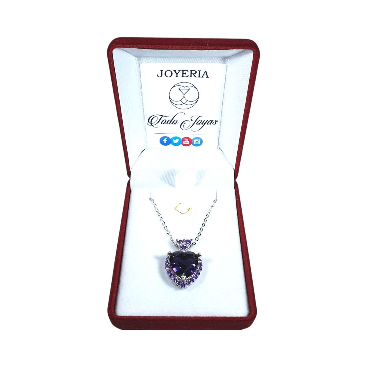 TODOJOYAS - Collar Colgante Corazon Cristal Morado