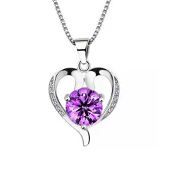 TODOJOYAS - Collar Corazón Cristal Lila