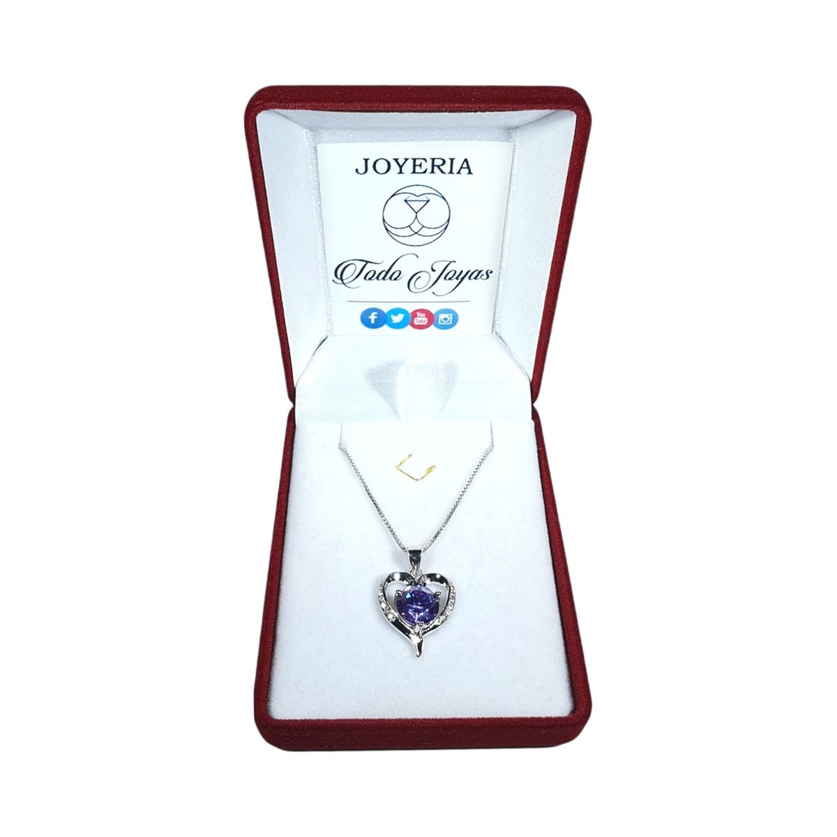 TODOJOYAS - Collar Corazón Cristal Lila