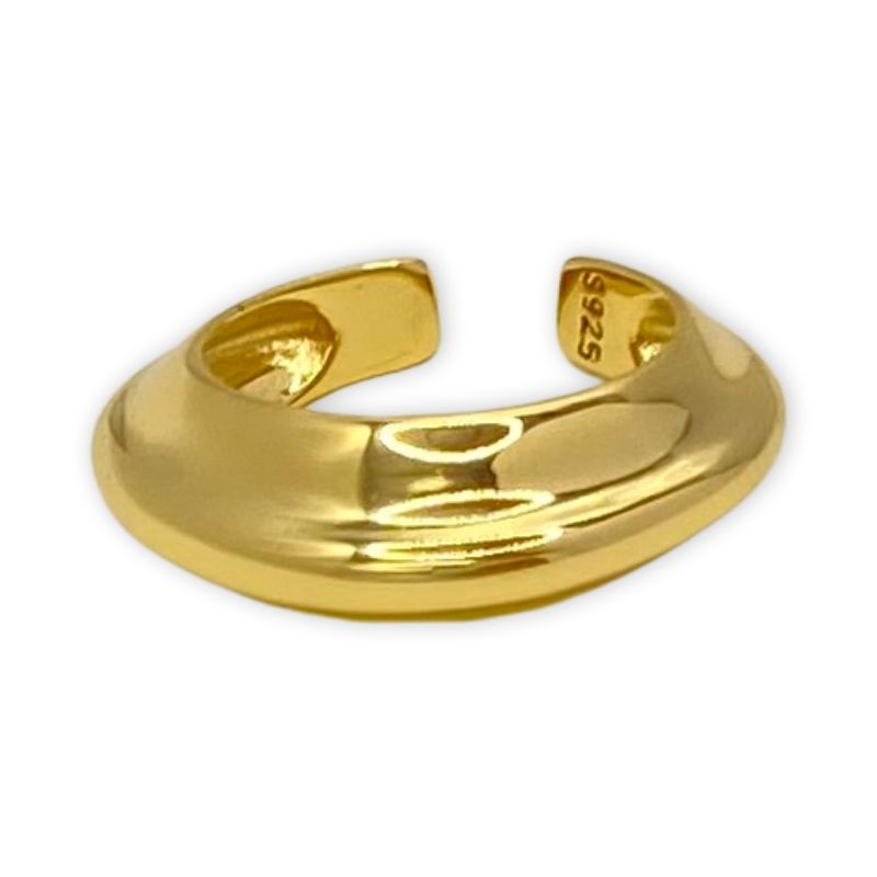 GENERICO - Anillo Inflado Bombe Dama  Ajustable S925 Baño Oro Caja
