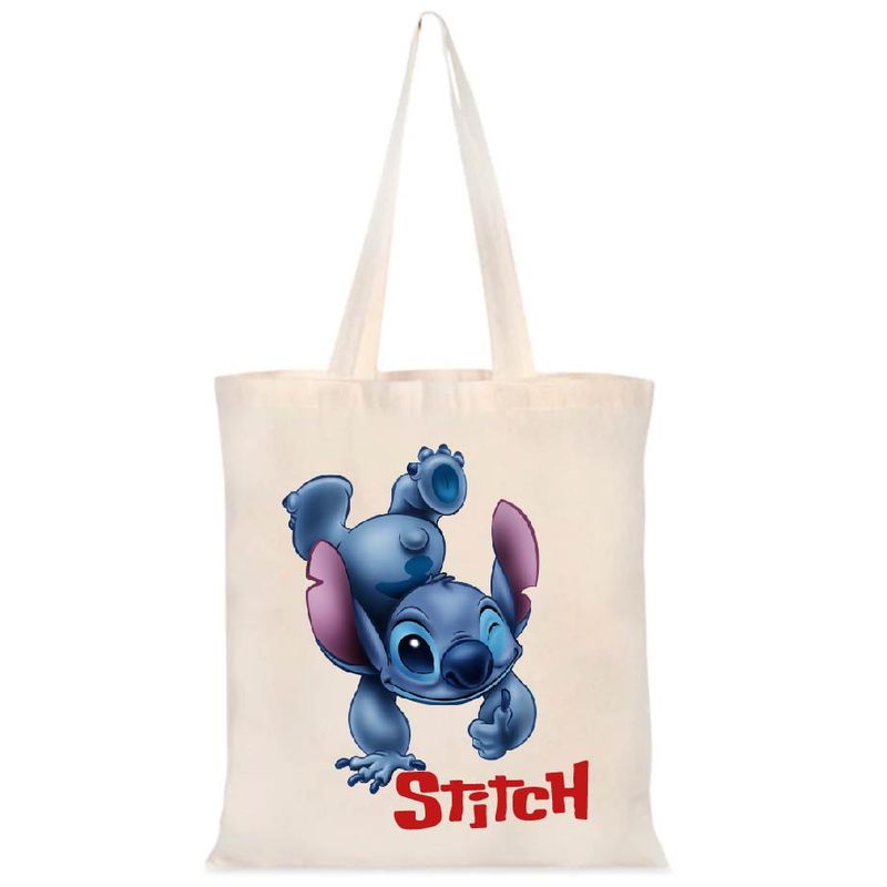 GENERICO - STITCH LILO Y STITCH  TOTE BAG  CREA  ESTAMPADO   COMICS 35 X 40 CM