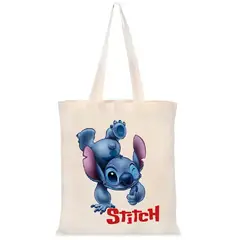 GENERICO - STITCH LILO Y STITCH  TOTE BAG  CREA  ESTAMPADO   COMICS 35 X 40 CM