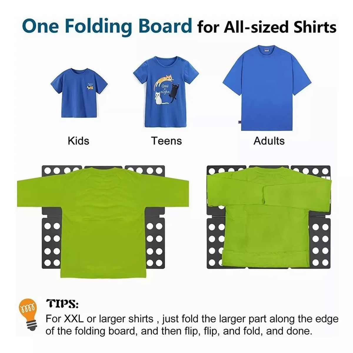 KUANGYE - Doblador De Playeras Negro Para Doblar Ropa Camisetas