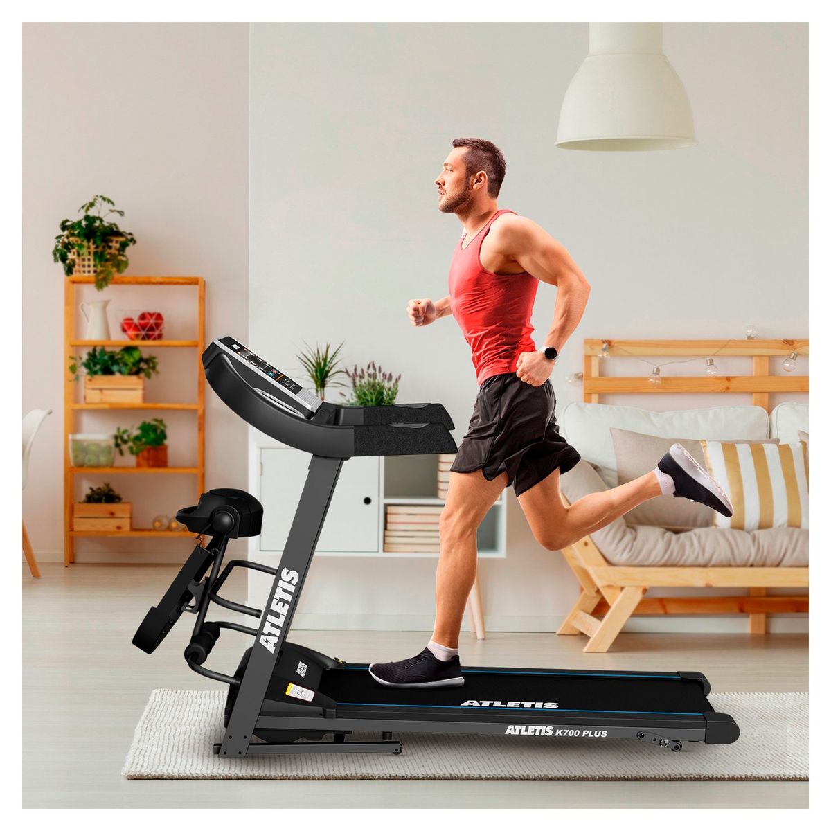 ATLETIS - Trotadora Eléc AT K700 Plus Inclinación Automática Bluetooth