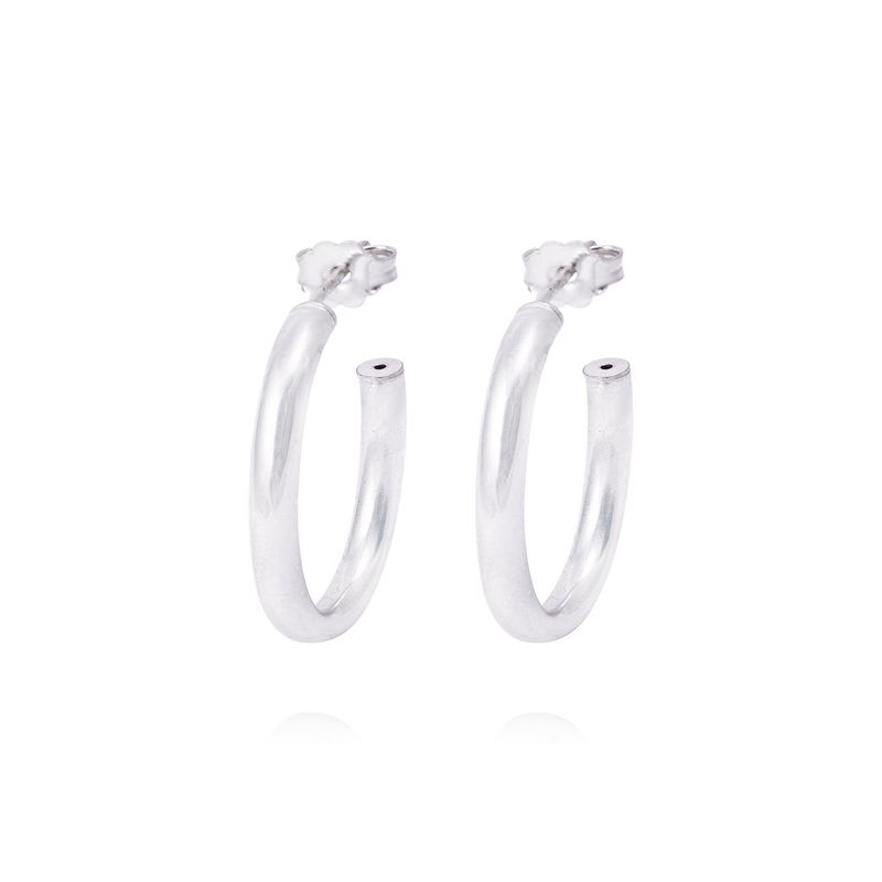 JB JOYAS BARON - Aros de Plata Esterlina 925 Ovalado Tubo Mediano