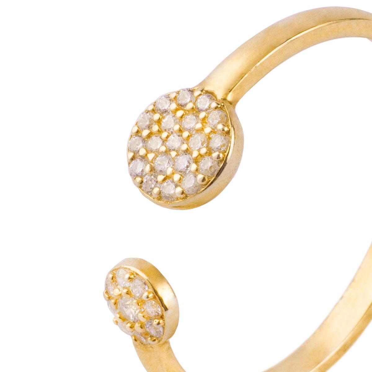 JB JOYAS BARON - Anillo de Plata Esterlina 925 Doble Circulo Revestido en Oro 18kt