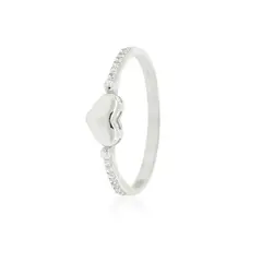JB JOYAS BARON - Anillo de Plata Esterlina 925 Corazón Liso