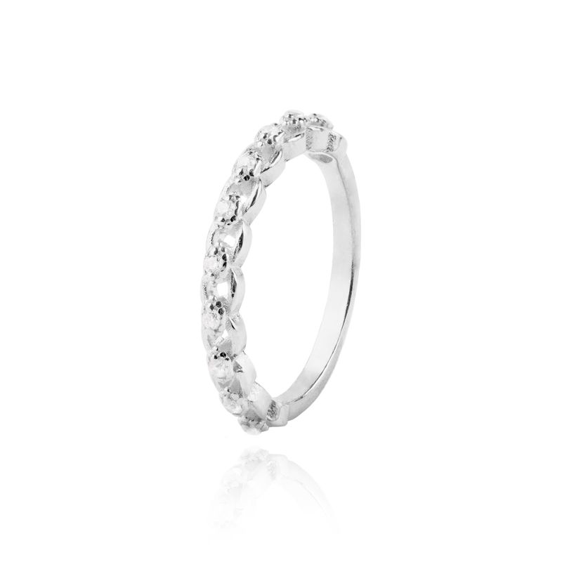 JB JOYAS BARON - Anillo de Plata Esterlina 925 Circon Trenzado