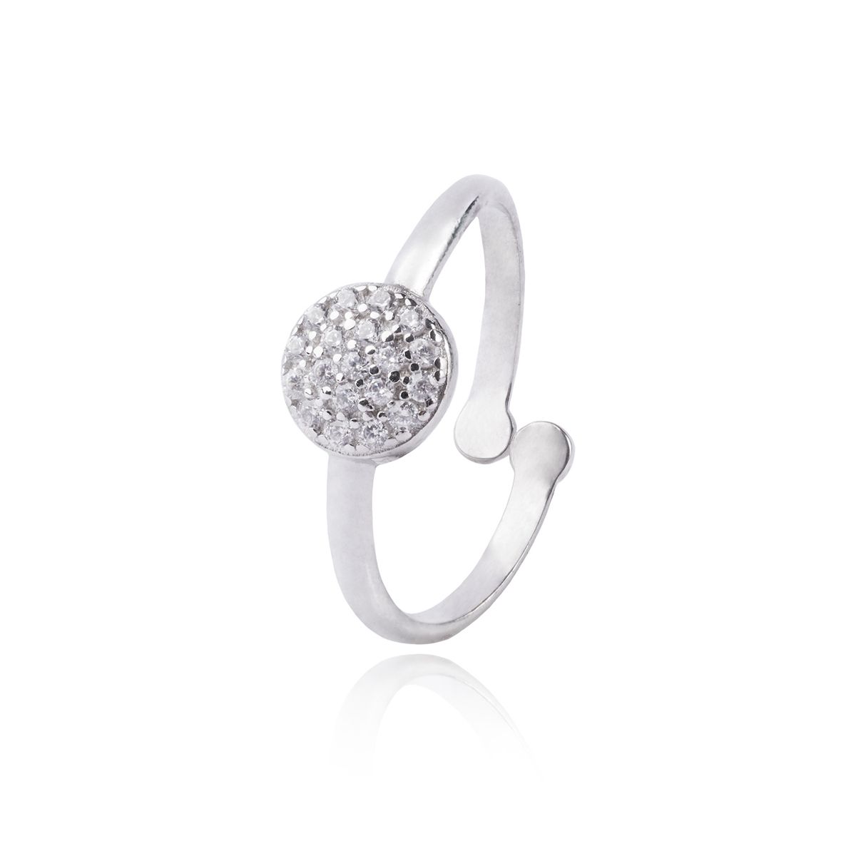 JB JOYAS BARON - Anillo de Plata Esterlina 925 Abierto Circulo Circon