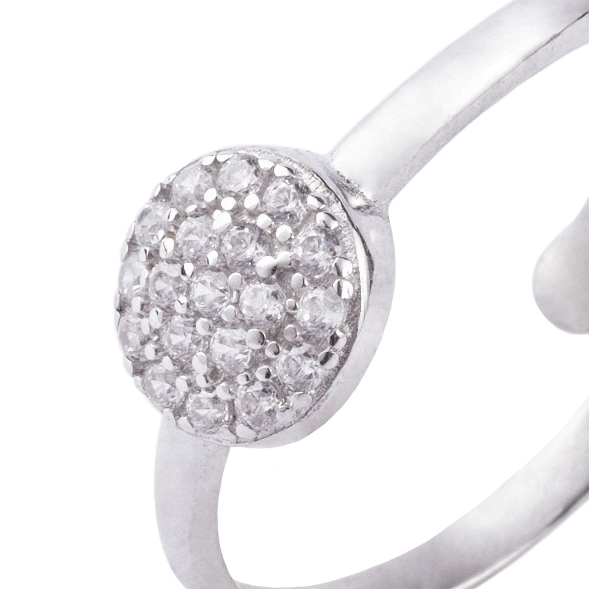 JB JOYAS BARON - Anillo de Plata Esterlina 925 Abierto Circulo Circon