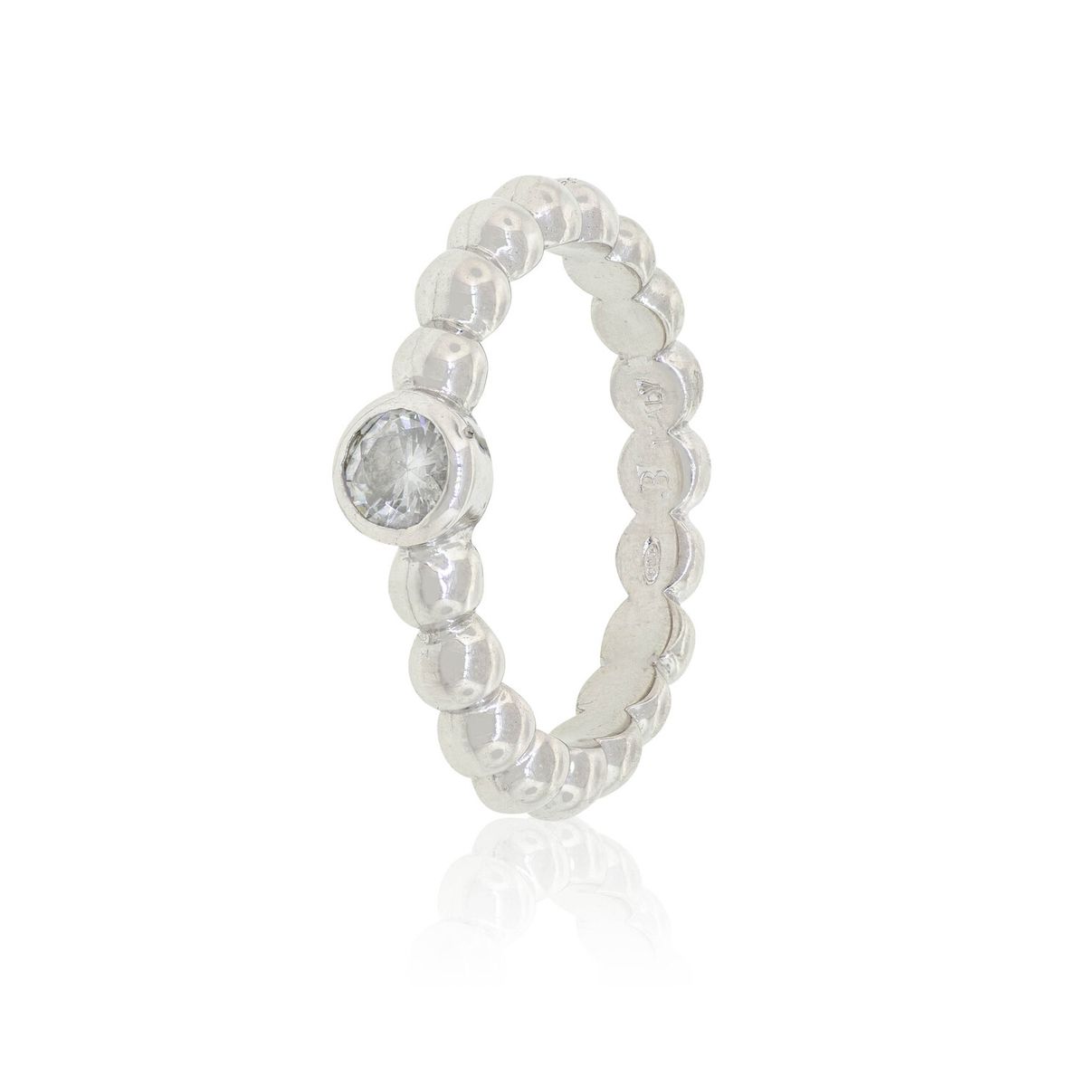 JB JOYAS BARON - Anillo de Plata Esterlina 925 Pelotitas Circon