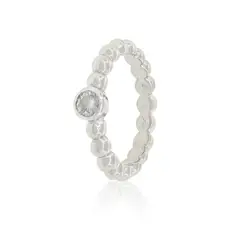 JB JOYAS BARON - Anillo de Plata Esterlina 925 Pelotitas Circon