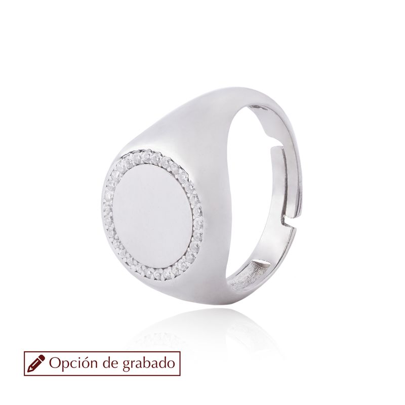 JB JOYAS BARON - Anillo de Plata Esterlina 925 Sello Riel Redondo