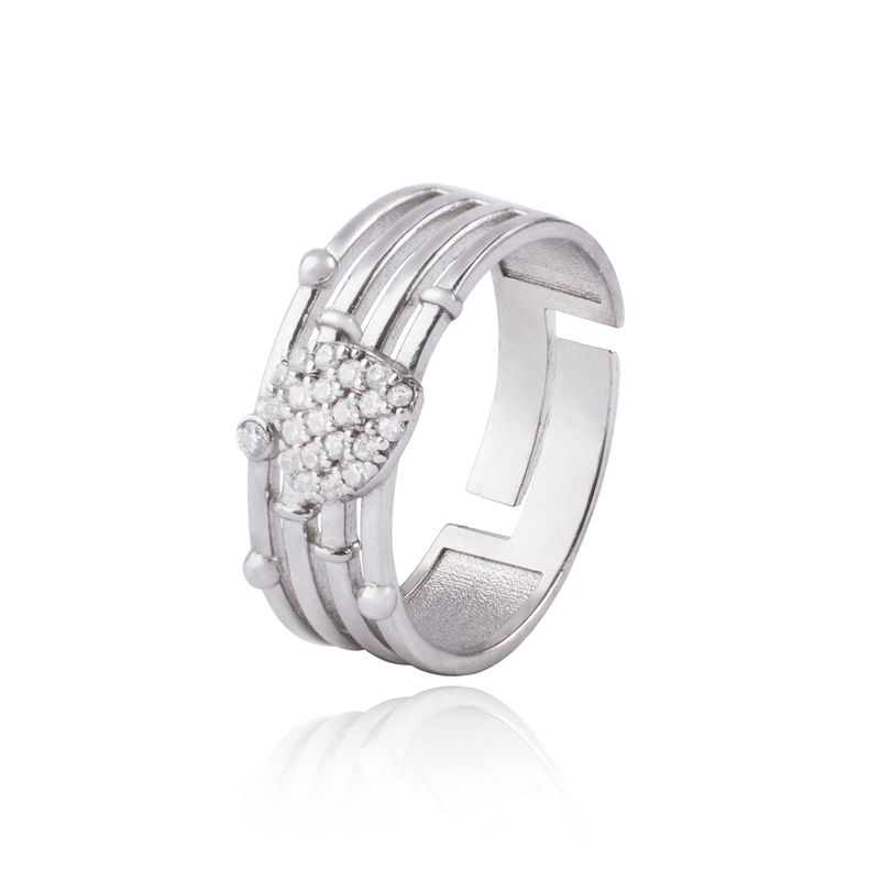 JB JOYAS BARON - Anillo de Plata Esterlina 925 Corazón y Líneas