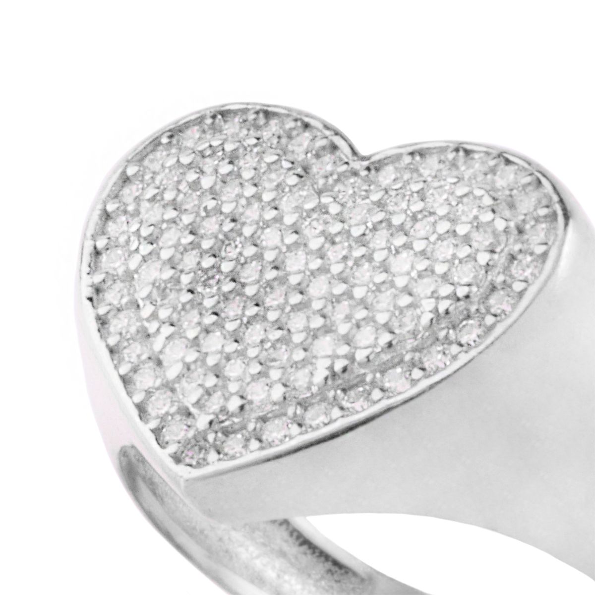 JB JOYAS BARON - Anillo de Plata Esterlina 925 Corazon Grande Sello