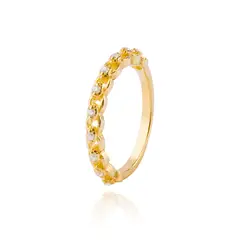 JB JOYAS BARON - Anillo Plata Esterlina 925 Circonita Trenzada Revestida en Oro