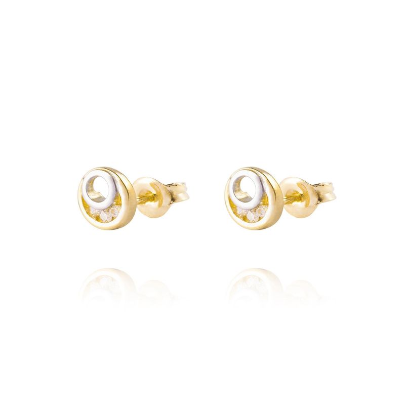 JB JOYAS BARON - Aros de Oro 18kt Circulo 3 Circones