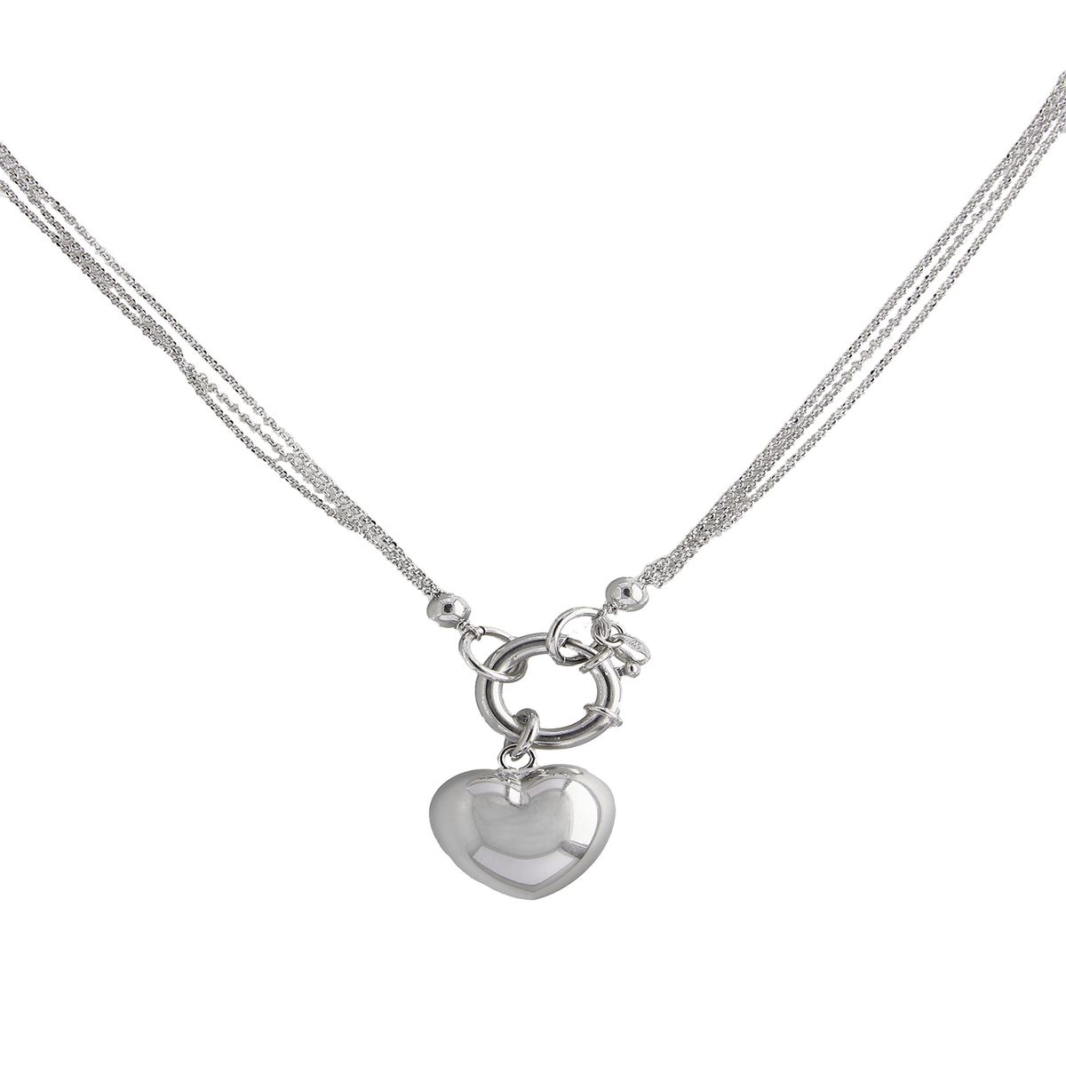 JB JOYAS BARON - Collar Plata Esterlina 925 Corazón Timón