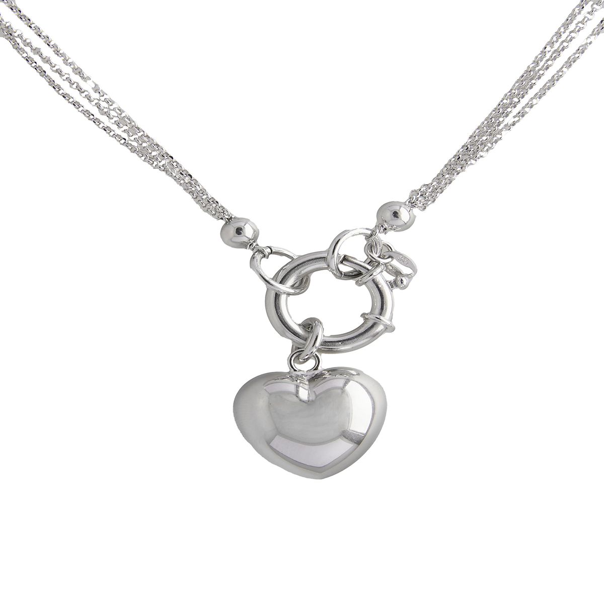JB JOYAS BARON - Collar Plata Esterlina 925 Corazón Timón