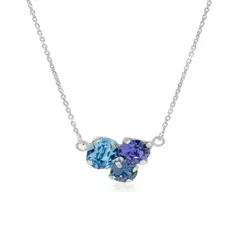 JB JOYAS BARON - Collar de Plata Esterlina 925 Trio de Colores