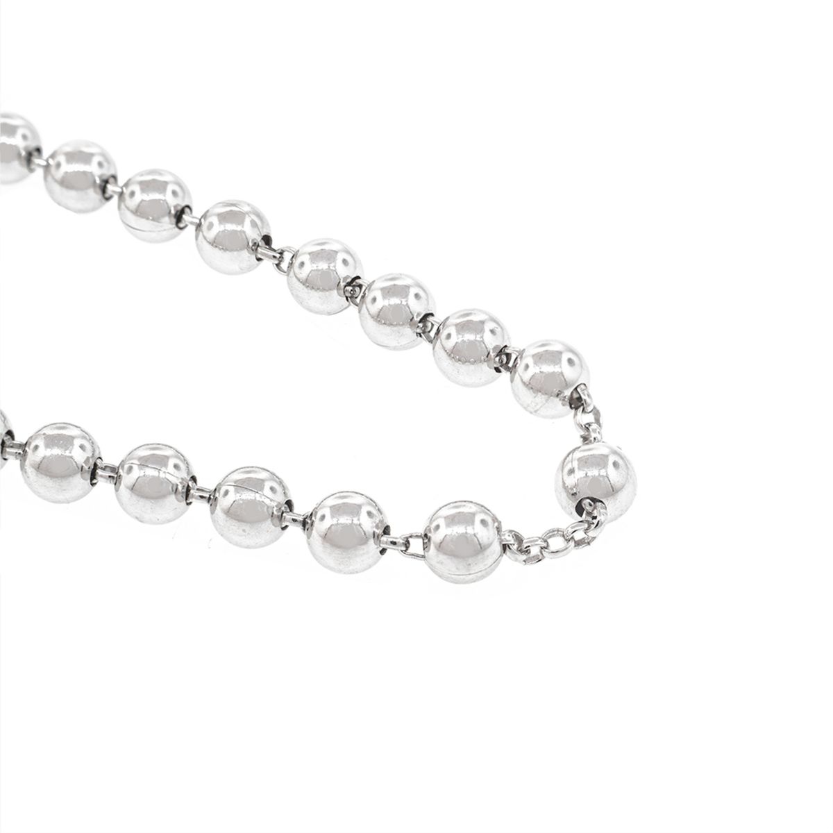 JB JOYAS BARON - Collar de Plata Esterlina 925 Rosario Bolitas