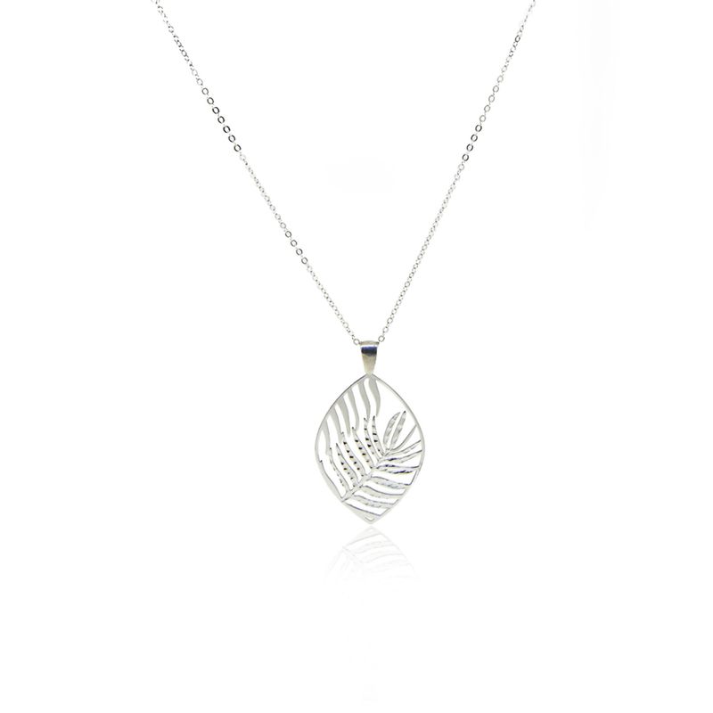 JB JOYAS BARON - Collar de Plata Esterlina 925 Hoja Filigrama