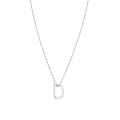 JB JOYAS BARON - Collar de Plata Esterlina 925 Letra D Circon