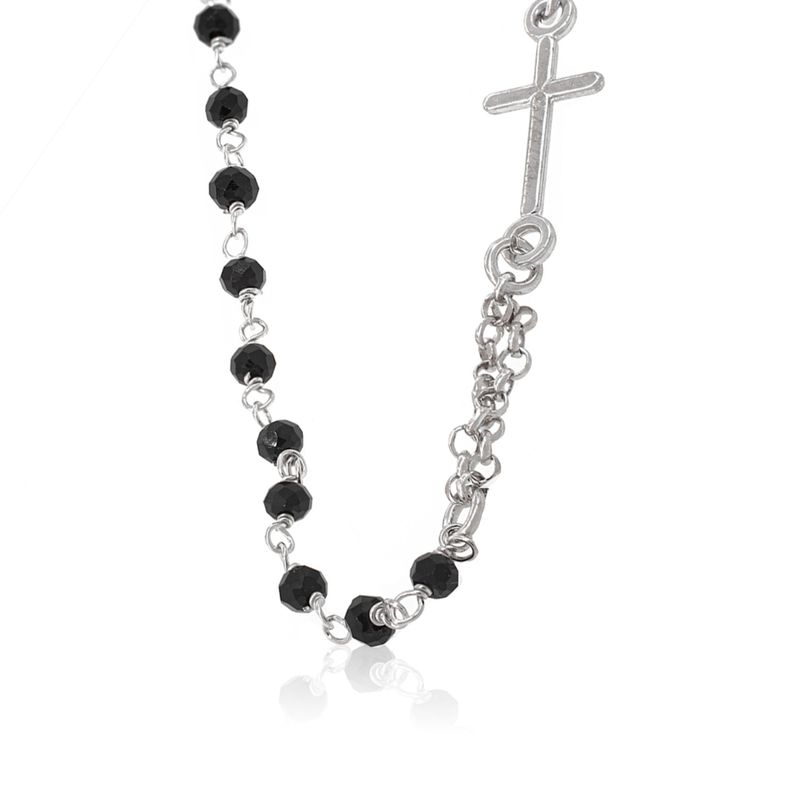 JB JOYAS BARON - Collar de Plata Esterlina 925 Rosario Onix