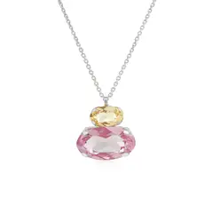 JB JOYAS BARON - Collar de Plata Esterlina 925 Doble Amatista
