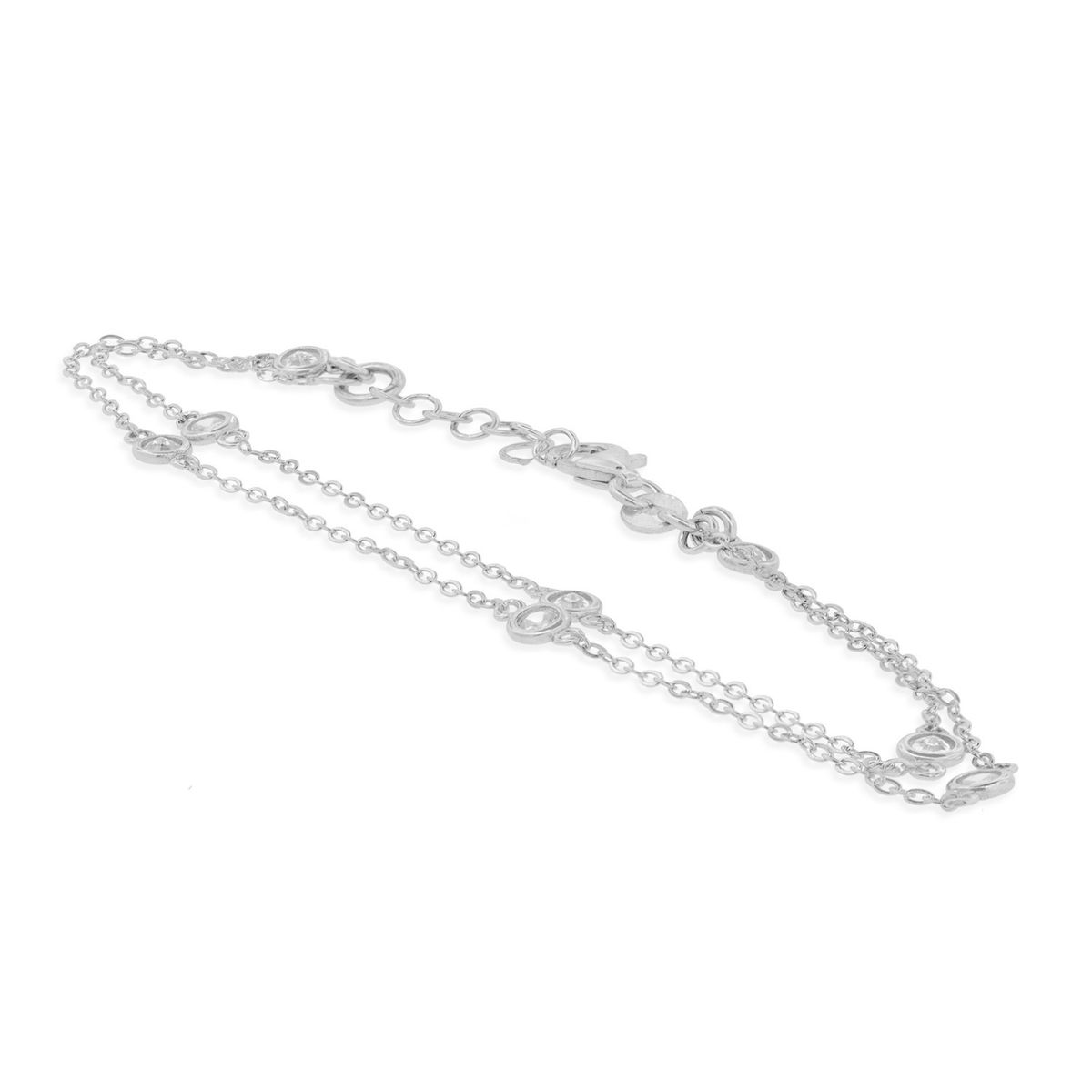 JB JOYAS BARON - Pulsera de Plata Esterlina 925 Punto Circonita