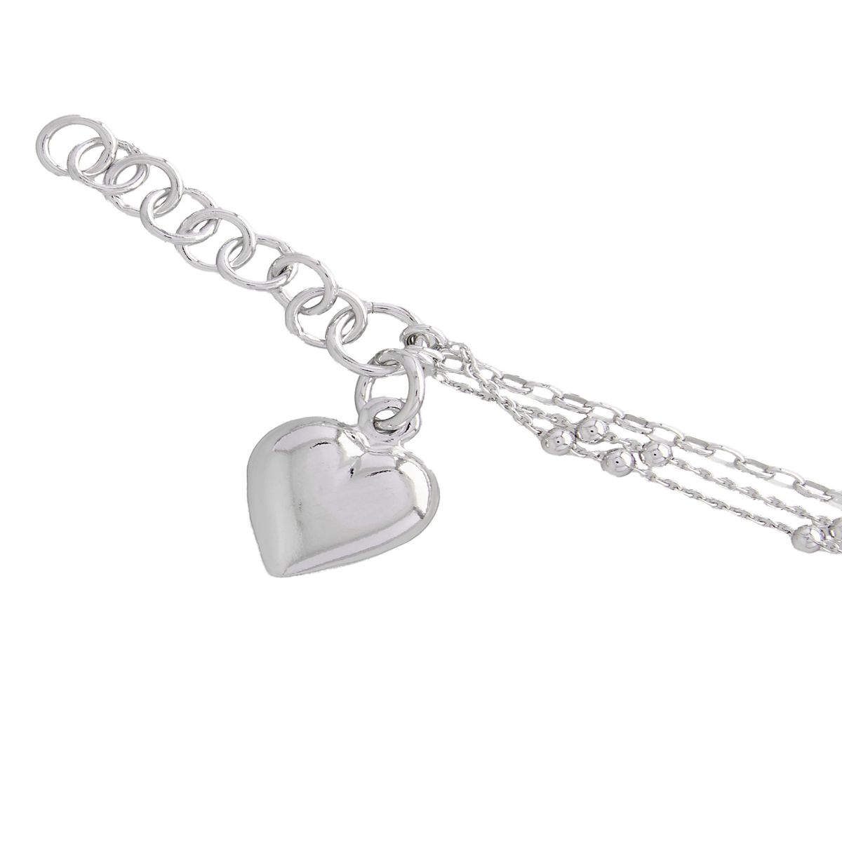 JB JOYAS BARON - Pulsera de Plata Esterlina 925 Corazón Colgante