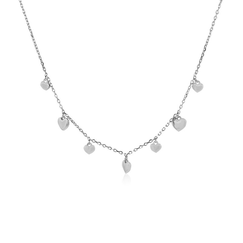 JB JOYAS BARON - Collar de Plata Esterlina 925 Siete Corazones