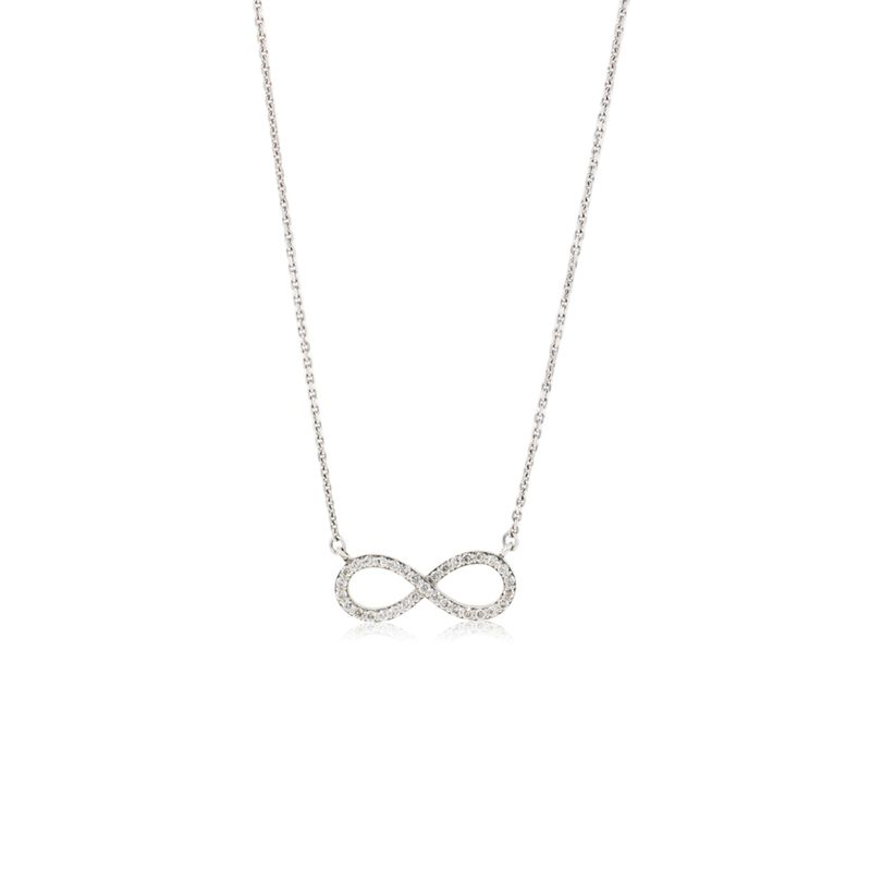 JB JOYAS BARON - Collar Oro Blanco 18kt 0,33ct Diamantes infinito