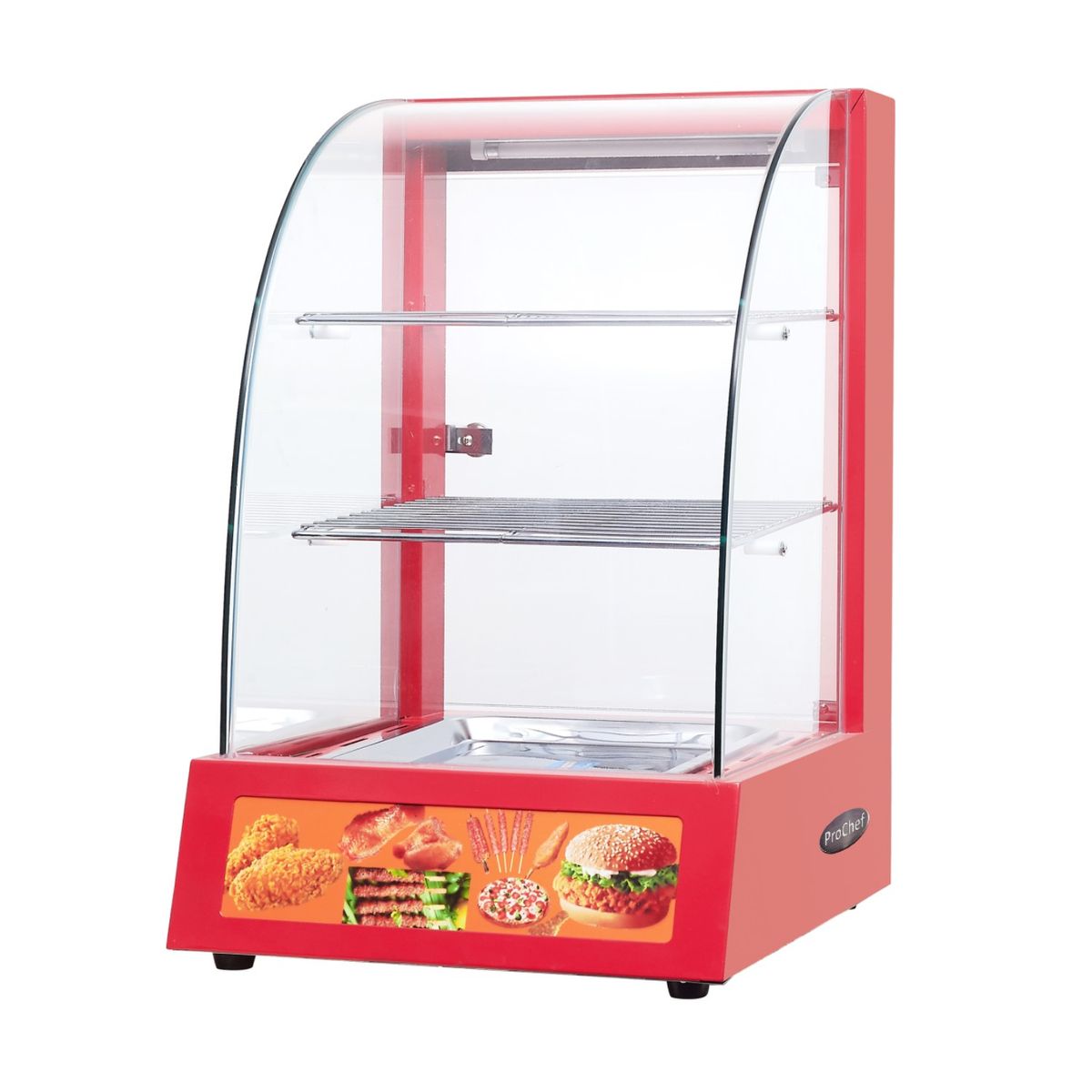 PROCHEF - Vitrina ProChef 38 Cm. Roja Mantenedora de Calor